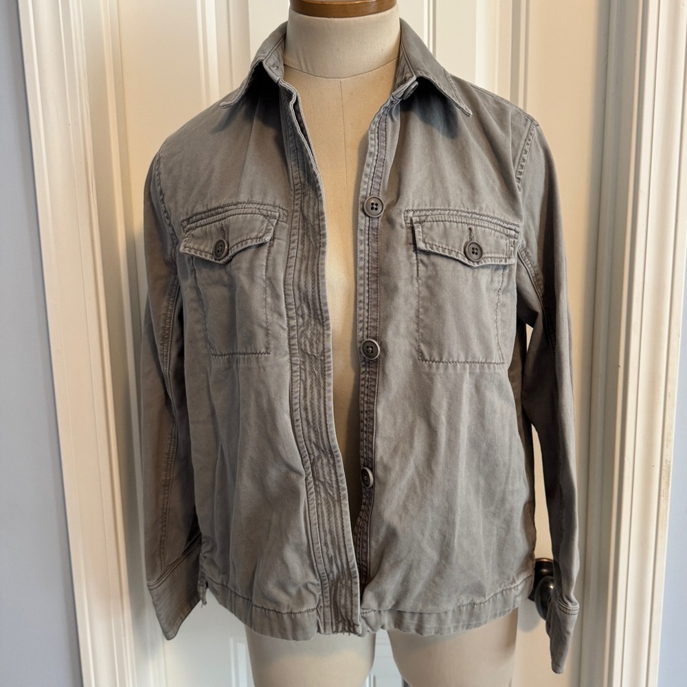 Abercrombie & Fitch XS Green Utility Jacket ~ Lightweight Shacket Military Chore